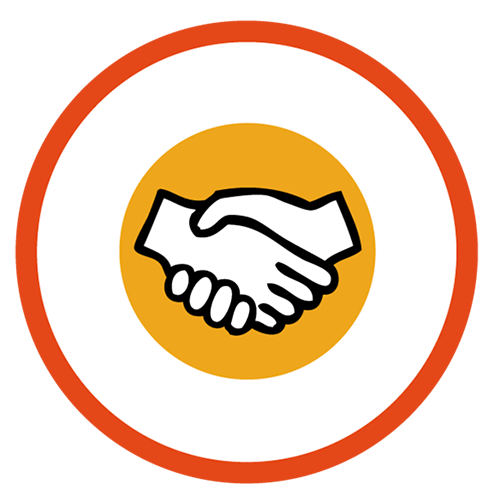 Circular handshake icon image