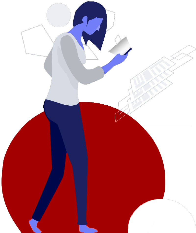 Stylized reading woman image